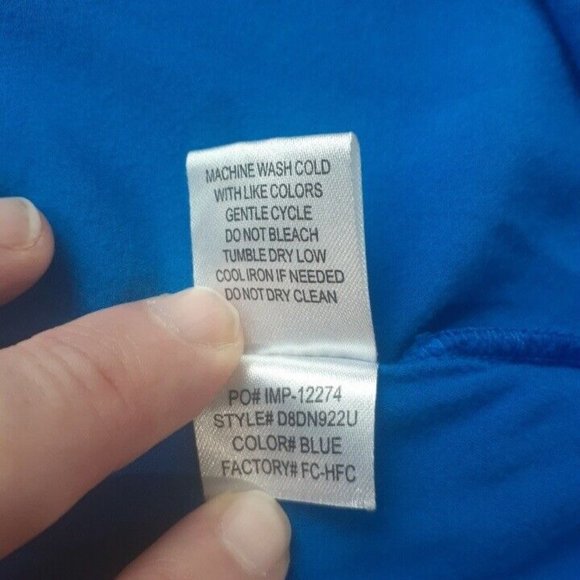 FANG Womens Small Royal‎ Blue 1/4 Button Blouse Hi Lo Hem - Picture 7 of 11